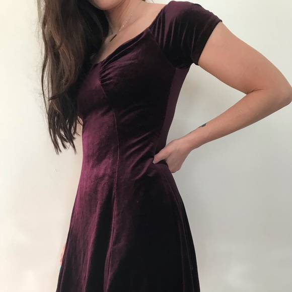 Purple Velvet Dress - Picture 2 of 4